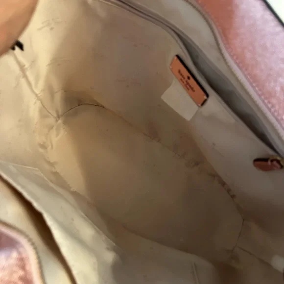 kate spade Metallic Rose Pink Glitter Tote with Wallet & Pouch - Picture 7 of 13